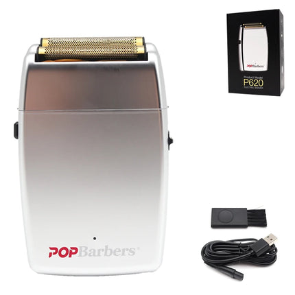 Professional Barber Shaver 11000RPM 7W Double Foil Beard Trimmer Electric Shaver for Men Pop Barbers