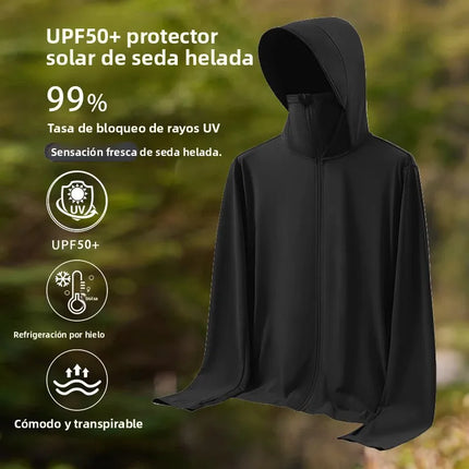 UPF50 UV Protection Ice Silk Cool Feeling Sun Protection Clothing Lightweight Breathable Fishing Jacket Outdoor Sports Shirt