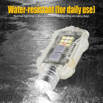 Mini LED Keychain Flashlight 3 Light Sources Rechargeable Flashlight Emergency COB Floodlight Outdoor Portable Pen Clip Lantern