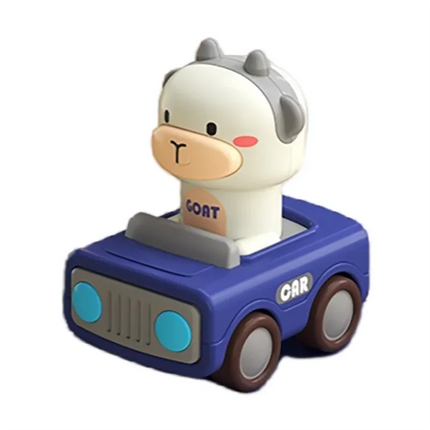 Cartoon Figure Friction Toy Cars, No Battery Push & Go Sliding Vehicles for Kids Age 1-3, Fun Baby Toys for Fine Motor Skills