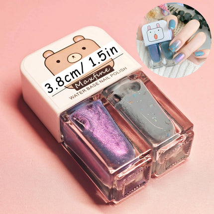 D23 Blue Dream 2-Bottle Set Nail Polish No-Bake Quick-Dry Long-Lasting Peelable Water-Based Triple Color Nail Polish