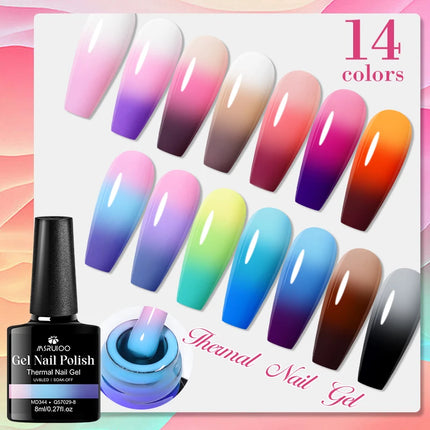 8ml Thermal Nail Gel Polish 3 Colors Changing Semi Permanent Soak Off UV/LED Nail Art Gel Varnish for Manicure Nail Supplies