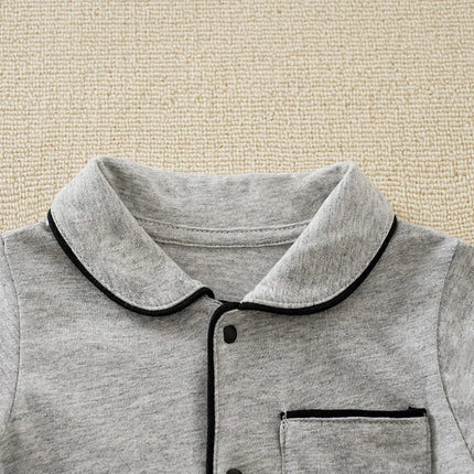 Summer Boys And Girls Plain Casual Pajamas Comfortable Cotton Short Sleeve Baby Clothing Bodysuit