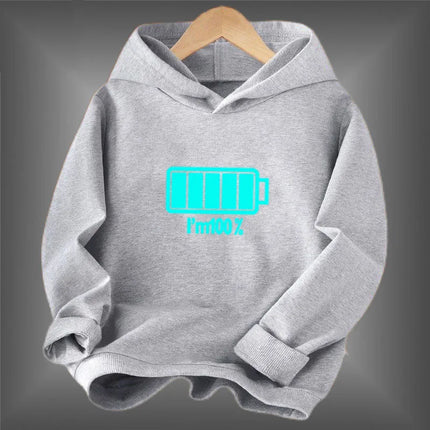 New Fashion Boy Luminous Lightning Printed Hoodies Sweatshirts Fashion Pullover Hoodie Streetwear Glowing Tops
