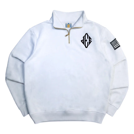 Y2K trendy quarterzip jacket celebrity jee Embroidery white men casual shirts American vintage loose streetwear Oversized coat