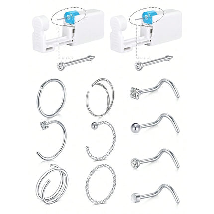 20g Nose Piercing Kit Nose Ring Piercing Kit Self Piercing Nose Piercing Kit With Nose Rings Disposable Nose Piercing Gun Kit