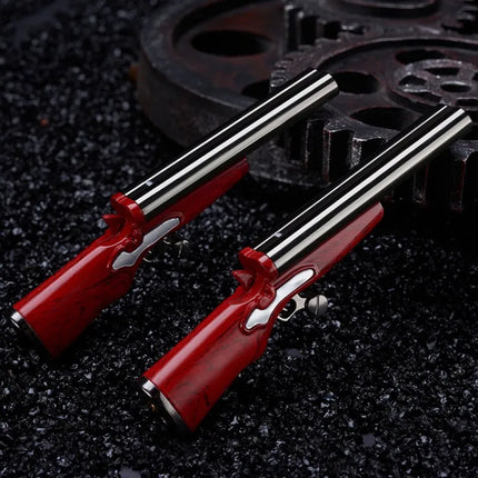 Metal Mini Gun Dual Fire Butane Gas Lighter Press Ignition Open Flame Smoking Accessories Gifts For Men Dropshipping Suppliers