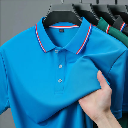 2026 Unisex Silk Cotton Material Polo Shirt Lightweight and Breathable No Sweat in Summer Cool and Comfortable Size S-4XL