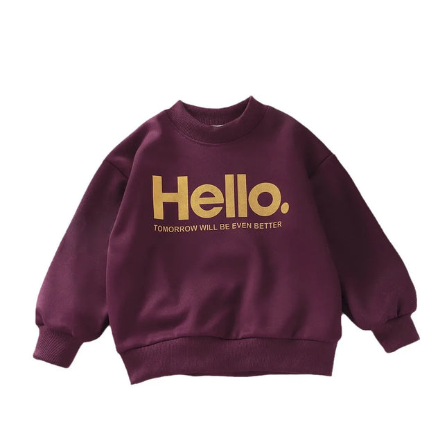 Baby Girls Boys Sweatshirt Kids Letter Hoodies Toddler Autumn Outerwear Winter Children's Clothing