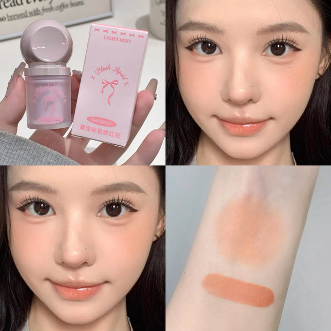SHAQINUO Light Blush Liquid Moisturizing Mirror Vitality Moisturizing Whitening Brightening Natural Rouge