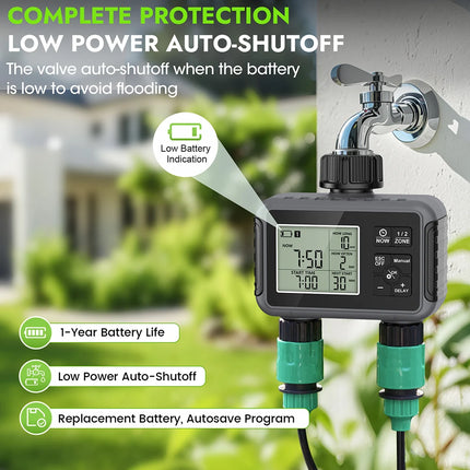 1/2/3-Outlet Automatic Watering System with Timing Control Automatic Water Timer Sprinkler Used Outdoor to Save Water&Time