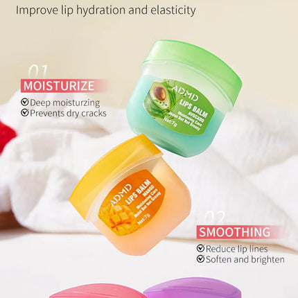 8pcs/box Fruits Lip Balm Sets Moisturizing Lipstick Makeup Base Moisturizer Lip Balm Anti-Cracking Lips Skin Care