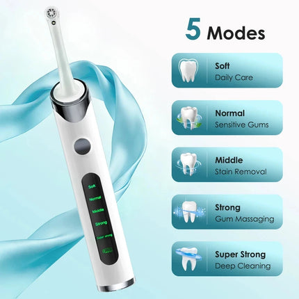 Tooth Polisher Rechargeable Teeth Polisher With 6 Brush Heads Tooth Whitening Kit For Cleaning Polishing Teeth Whitening Plaque