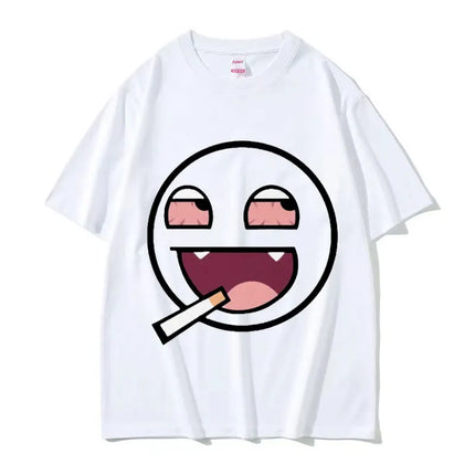 O-Neck Fashion Quality T-Shirt Casual Face Domo Kun Funny Meme Women Summer Short Sleeved Harajuku Streetwear Tops Tees