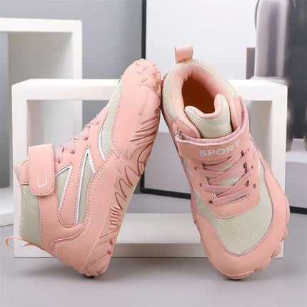 Wide-toe Kid Barefoot Boots Autumn Winter Waterproof Children Hiking Shoes Girls Boys Non-Slip Athletic Walk Trekking Sneakers