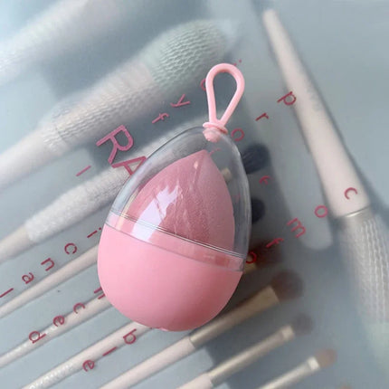 Empty Transparent Puffs Drying Box Storage Case Portable Sponge Stand Cosmetic Egg Shaped Rack Makeup Blender Puff Holder