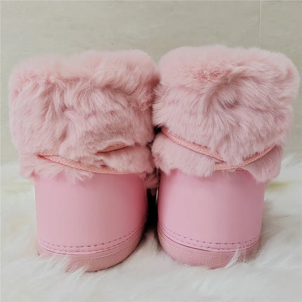 2025 Winter Ankle Boots for Women Platform Antiskid Waterproof Ski Boots Luxury Fluffy Furry Fur Boots Woman's Ankle Booties