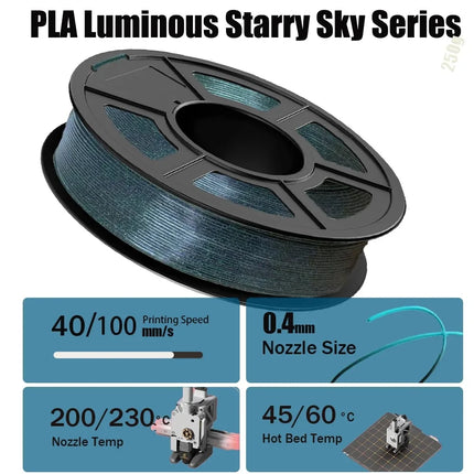 Glow In The Dark Filament PLA 1.75mm 1kg 500g 250g 3D Printer Material Luminous PLA Filament Starry Sky Blue Green High Speed