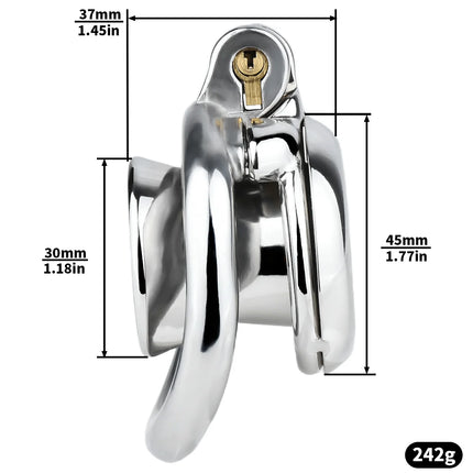 FRRK 268 Flat Button Sissies Male Chastity Cage, 240 Steel Urethral Inverted Chastity Belt, Slave Man Sex Toy Anti-Cheating
