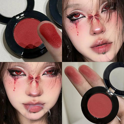 Punk Smoky Red Black Eye Shadow Palette Waterproof Gothic Matte Blue Eyeshadow Tray Women Halloween Eye Pigments Makeup Palette