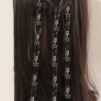 10pcs/set Star shape Metal Hair Ring, Dreadlocks Beads Hair Braid DIY Pendant Hair Accessories Metal Cuffs Decoration/Accessories