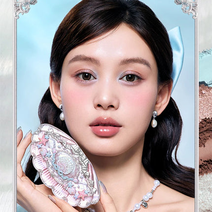 Flower Knows Shell Pearl Collection 6Colors Matte Pearl Sea Eyeshadow Palette Metallic High-Pigment Long-lasting Eye Makeup