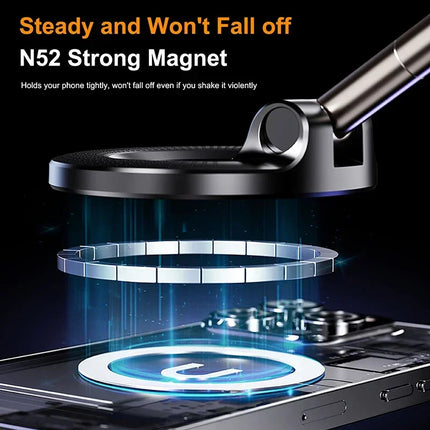 Strong Magnetic Phone Holder Foldable Design 360° Adjustable Vacuum Car Mount Live Streaming For Phone