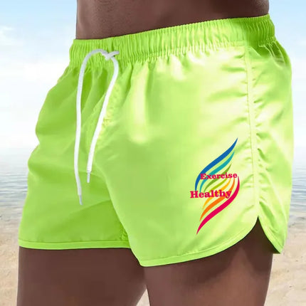 Men's Quick Drying Beach Trunks  Summer Swim Gym Shorts Surf Ventilate Drawstring Casual Fashion Daily Pants