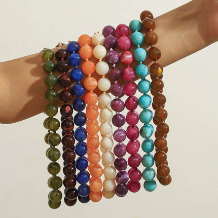 Boho Colorful Acrylic Big Ball Bead Chain Necklace Trendy Handmade Round Choker Necklaces for Women Man Statement Jewelry Gift