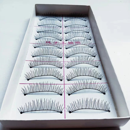 10Pairs Natural Cotton Stalk False Eyelashes Handmade Black Fake Eyelash Makeup Volume Full Strip Eye Lashes Eyelash Extensions