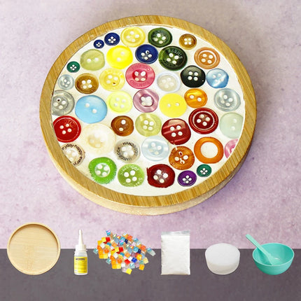 Handmade DIY Mosaic Cup Mat Bottom Bamboo Pad Early Education Free Creation Handicraft Toys