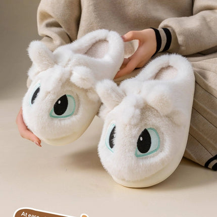 Winter Cute How To Train Your Dragon Toothless Slippers  Include Heel Furry Couple Anti-slip Keep Warm Good Looks Shoes Gift