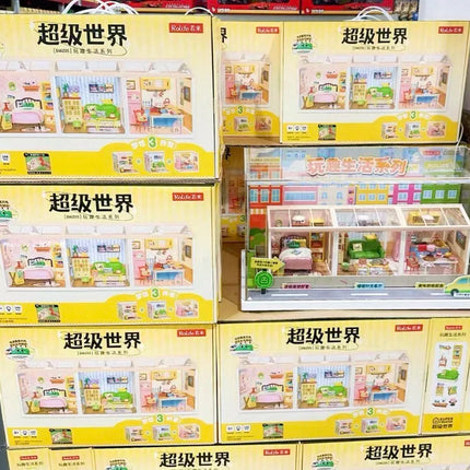 New arrival DWZ05 Fun Life Series Toys  Assembled Plastic Building Block DIY Miniature House