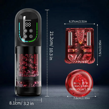 APP LED Automatic Male Masturbator Cup 7 Sucking Rotating Licking Thusting Modes Pocket Pussy Stroker Blowjob Sex Toys For Men