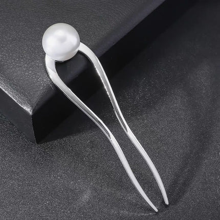 Metal Flower Hair Stick For Women Girls U-shaped Hairpin Fashion Hair Clip Pins New Blue Crystal Hair Bun Hair Accessories