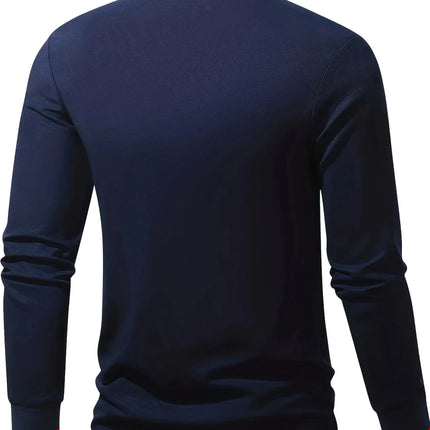 Men's long-sleeved polo shirt with embroidered spring and autumn casual polo shirt