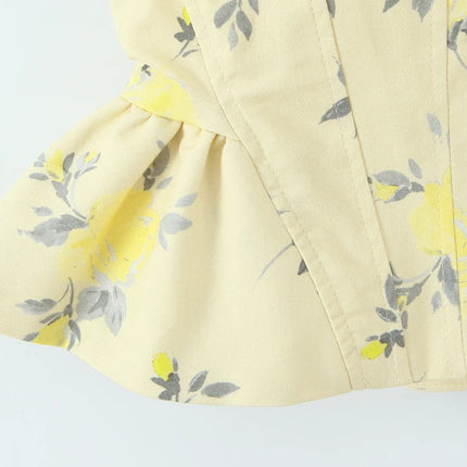 Chic Elegant Corset Top Backless Short Cami Tops New 2026 Summer Fashion Floral Printed Sexy Party Night Tops