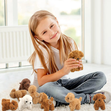 12-24PCS Teddy Dog Plush Toys Stuffed Puppy Dogs Soft Poodle Doll Animal Pet Toy for Adopt a Puppy Party Favors Birthday Gifts