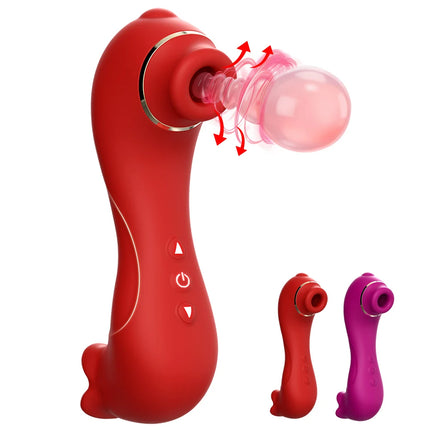 2 in 1 Sucking Vibrator Female Clit Nipple Stimulator G Spot Oral Licking Sexual Masturbator Erotic Adult Sex Toys for Women