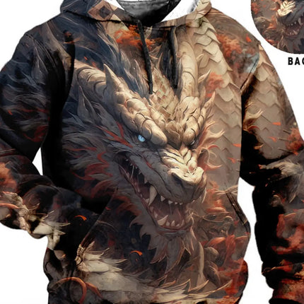 Men's Unisex Hoodie Fashion Pullover Hoodie Sweatshirt Hooded Animal Wolf Lion Dragon Tiger Print Daily 3D Print Casual Hoodies