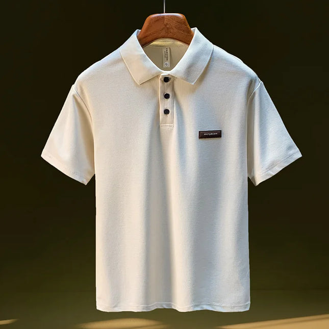 Summer Short sleeved Polo Shirt for Men 2025 New Large Simple T-shirt Top Versatile Casual Men's Clothing