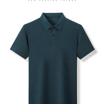 Brand Clothes Summer New Men's Short Sleeve T-shirt Ice Silk Cool and Breathable POLO Shirt Business Casual Sweat-absorbing Top
