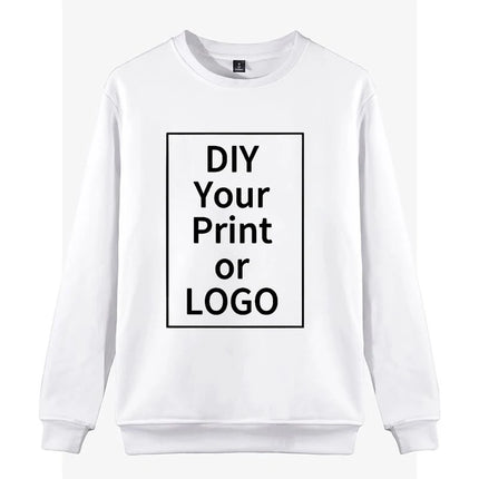 DIY Photo Logo Brand Printed Women Sweater Autumn And Winter Fashion Ladies Long Sleeve Sweatshirt Plus Size Hoodless Sweatshirt