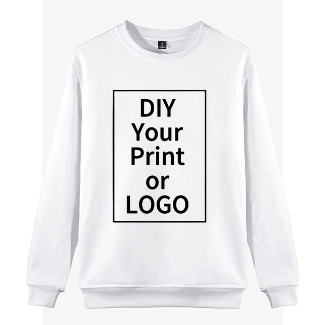 DIY Photo Logo Brand Printed Women Sweater Autumn And Winter Fashion Ladies Long Sleeve Sweatshirt Plus Size Hoodless Sweatshirt