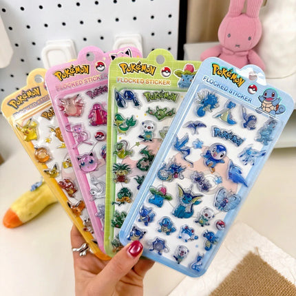 Cute Anime Pokemon 3D Resin Stickers Kawaii Pikachu Jelly Sticker Decals Crystal Decorative Sticker Phone Case DIY Kids Toy Gift