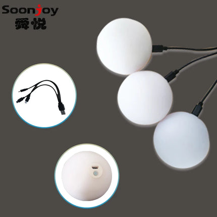 LED Juggling Balls Glow Balls USB Rechargeable Soft PVC Light Up Ball (Set of 3)