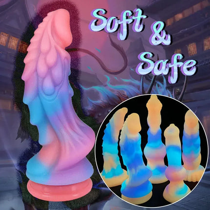 Fluorescent Bad Dragon Dildo Huge Luminous Dildos for Women Silicone Suction Cup Dog Anal Plugs Masturbator Sex Toys for Couples