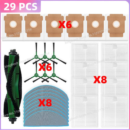 Fit For iRobot Roomba Combo Essential/ 2 Essential, Vac 2 Essential, 104 / 105 Combo Parts Main Brush Dust Bag Filter Mop Cloth