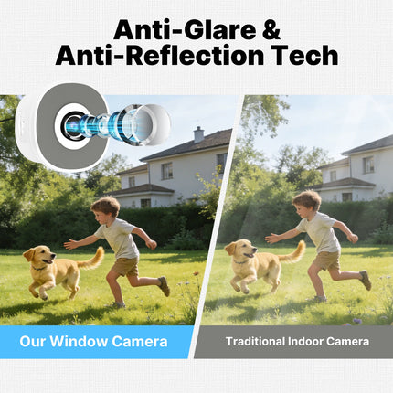 MOES Tuya WiFi Smart 3MP Window Camera For Glass Surface Full Color Night Vision Home Security Surveillance Motion Detection