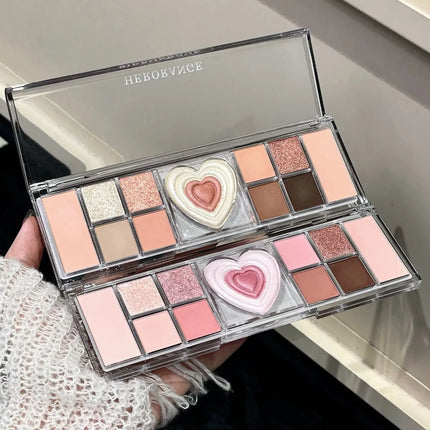 12-Color Tea Apricot Eye Makeup Palette Low Saturation Eyeshadow Palette Pearlescent Matte Shimmer Earth Color Eye Shadow Beauty